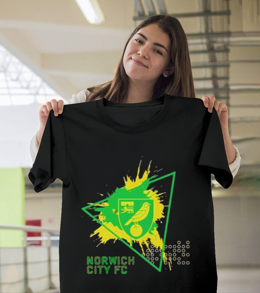 Norwich City FC Junior Crest Splash Triangle T-Shirt