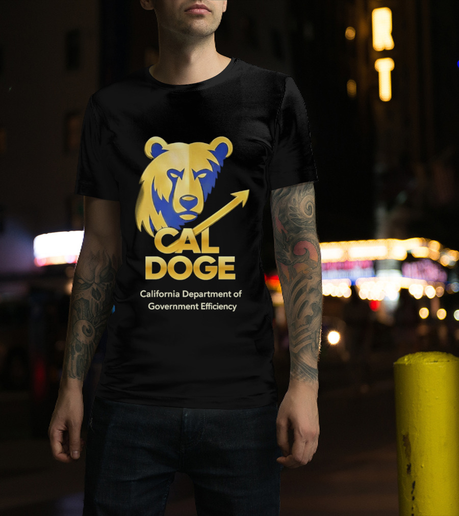 CAL DOGE California Department Of Government Efficiency Bear Arrow T-Shirt