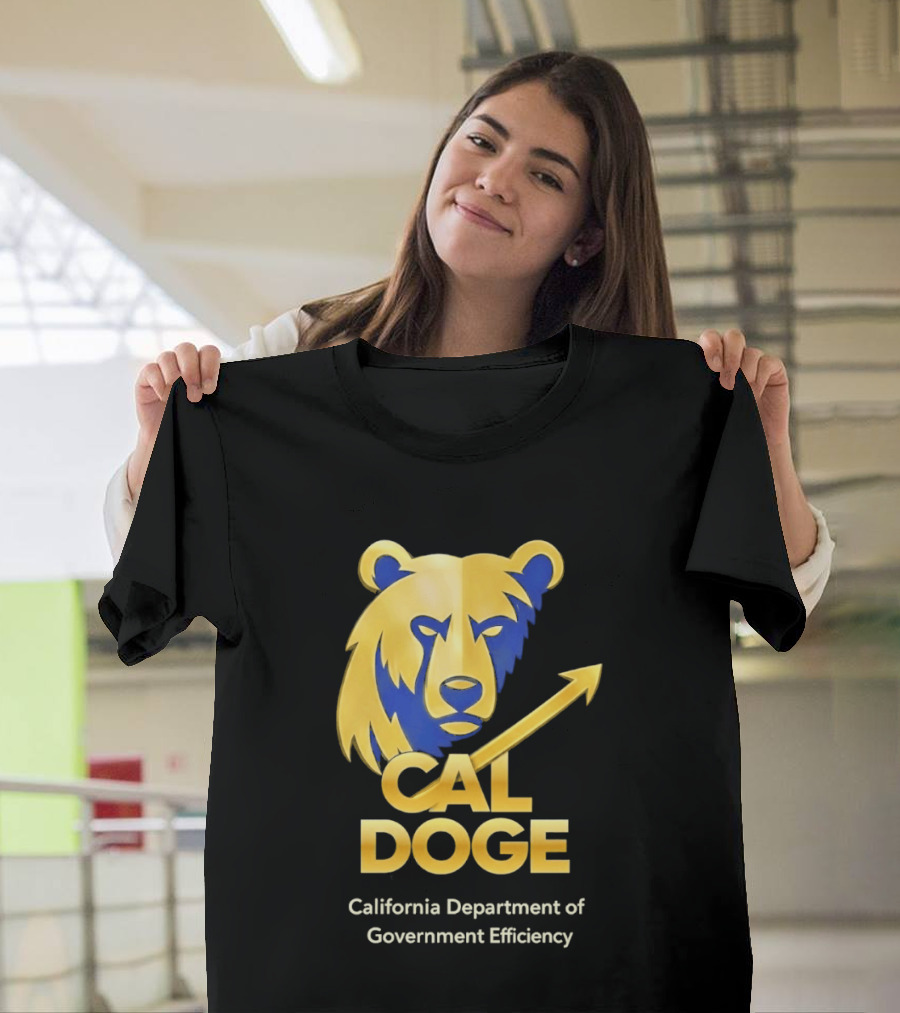 CAL DOGE California Department Of Government Efficiency Bear Arrow T-Shirt
