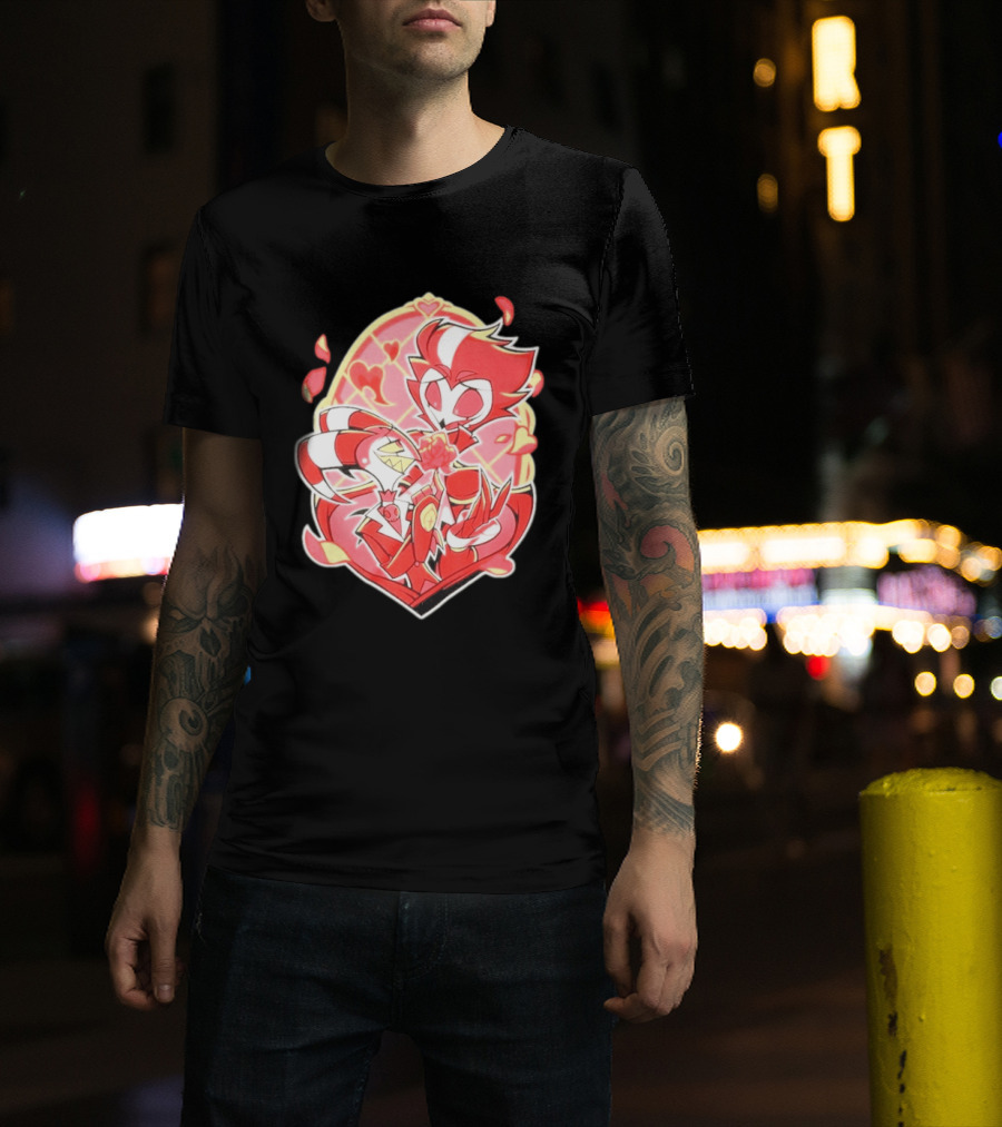 Helluva Boss Stolas Blitz Hearts Romantic Cartoon Fan T-Shirt