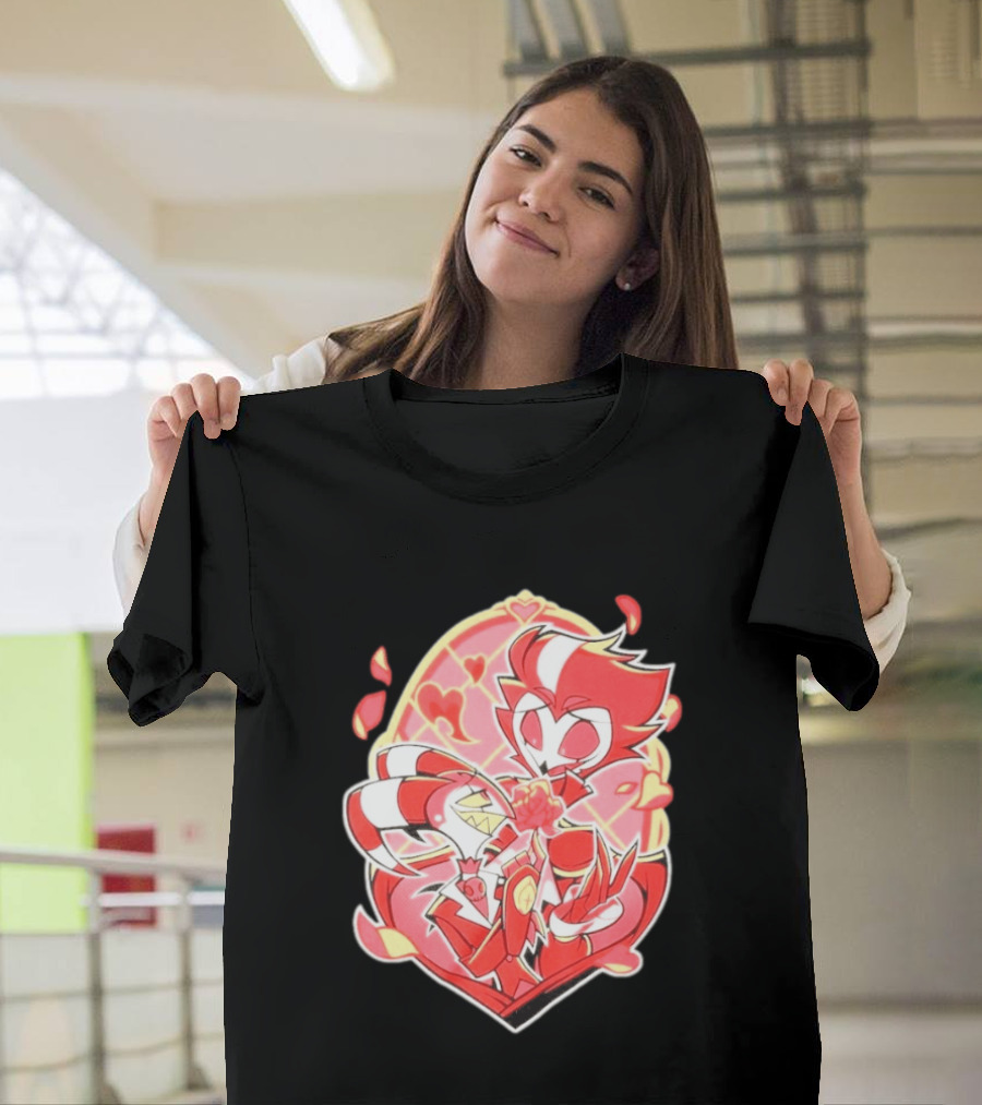 Helluva Boss Stolas Blitz Hearts Romantic Cartoon Fan T-Shirt