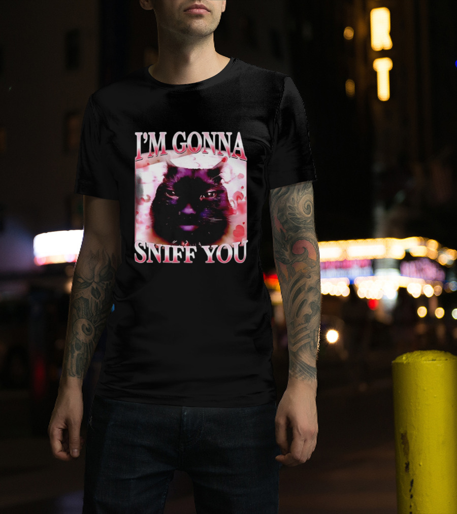 I'm Gonna Sniff You Cat Meme Valentine Aesthetic T-Shirt