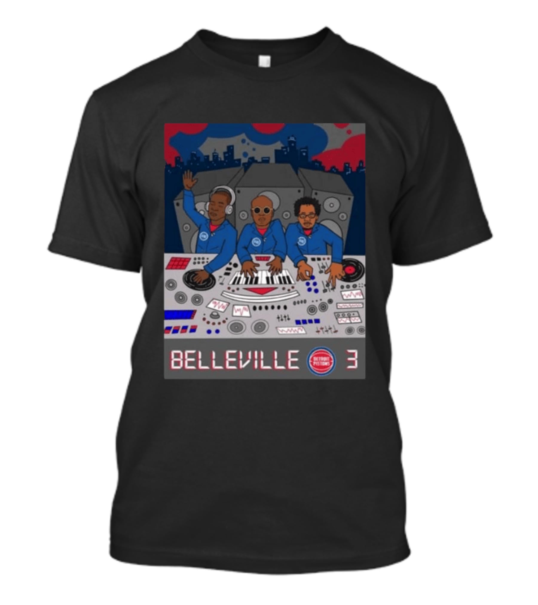 Belleville 3 Detroit Pistons Music T-Shirt