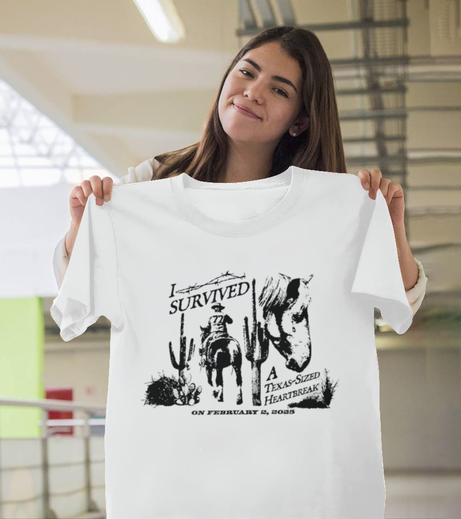 I Survived A Texas Sized Heartbreak September 6 Cowboys Cactus Horse T-Shirt