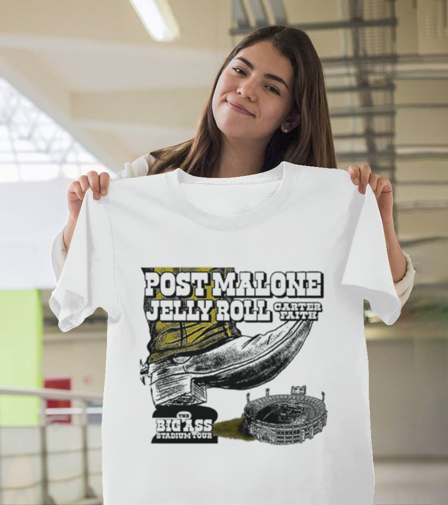 Post Malone Jelly Roll Carter Faith Big Ass Stadium Tour 2026 Dates T-Shirt