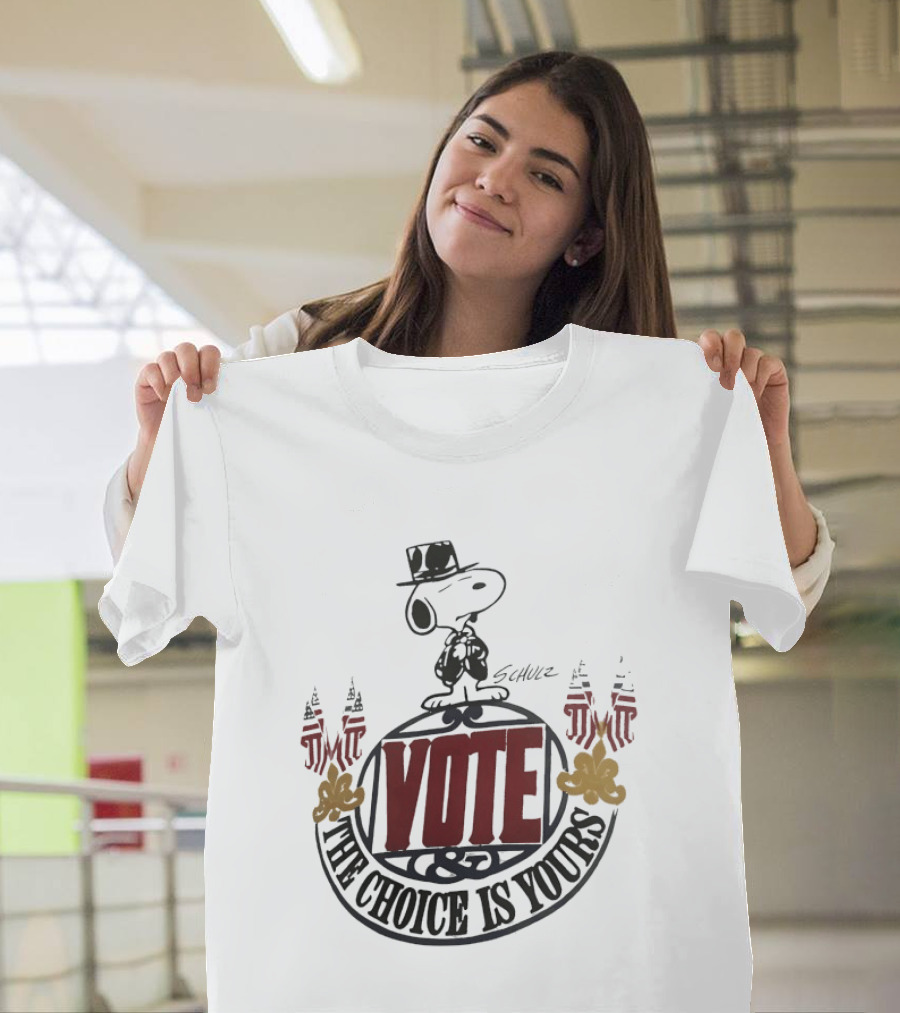 Snoopy Vote The Choice Is Yours Schulz Patriotic T-Shirt