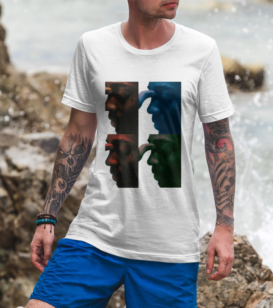 Brent Faiyaz Album Cover Cross Tattoo Four Panel Side Profile T-Shirt