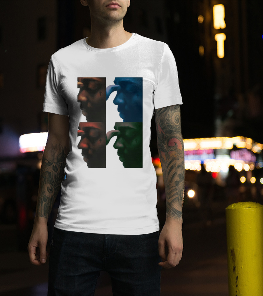 Brent Faiyaz Album Cover Cross Tattoo Four Panel Side Profile T-Shirt