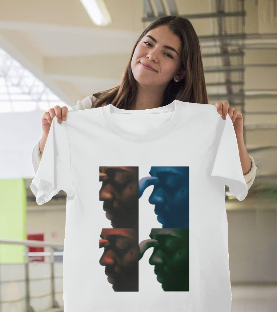 Brent Faiyaz Album Cover Cross Tattoo Four Panel Side Profile T-Shirt