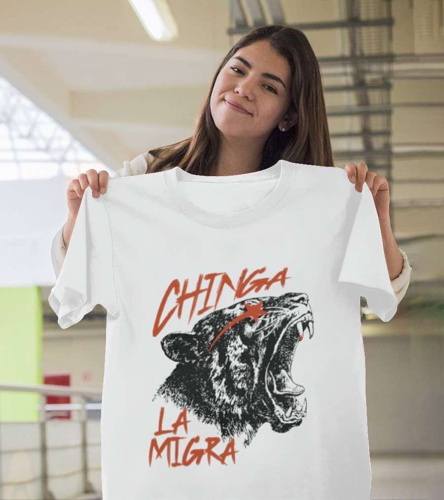 CHINGA LA MIGRA Roaring Tiger Immigrant Rights T-Shirt