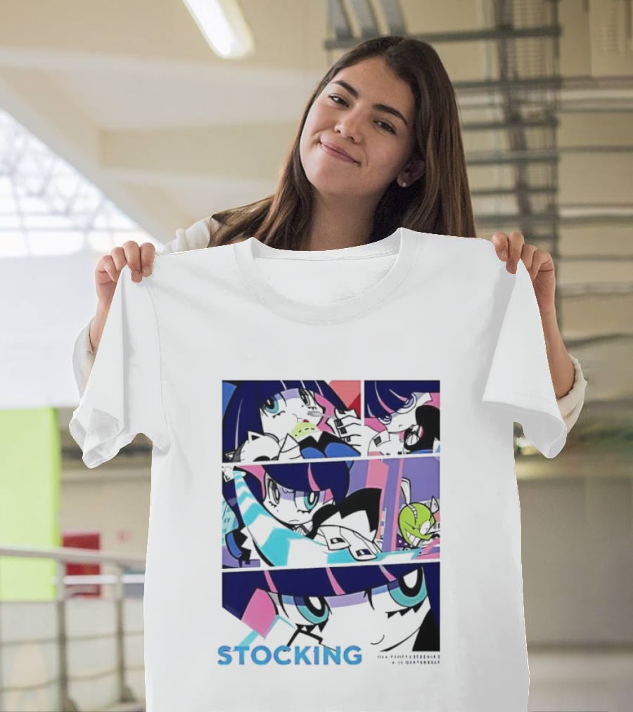 Panty & Stocking With Garterbelt Anime Stocking Anarchy Comic Strip T-Shirt