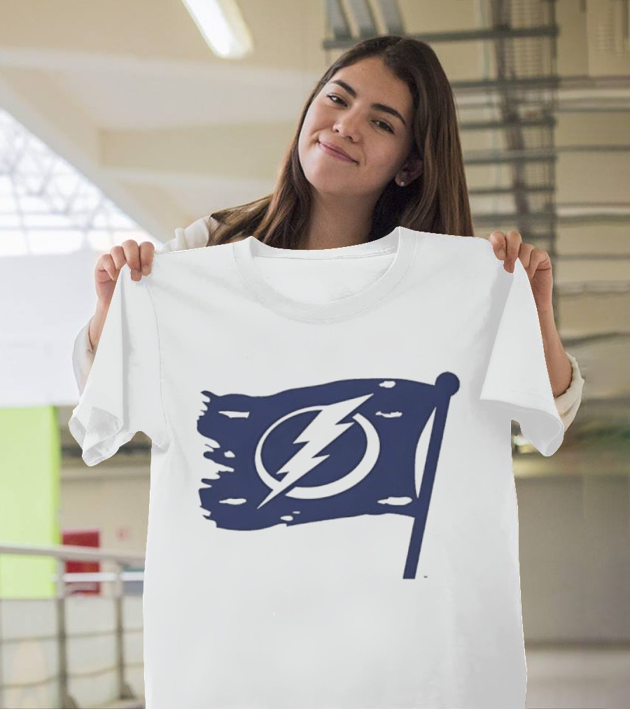 Tampa Bay Lightning 2026 Stadium Series Boyfriend Flag Lightning Bolt T-Shirt