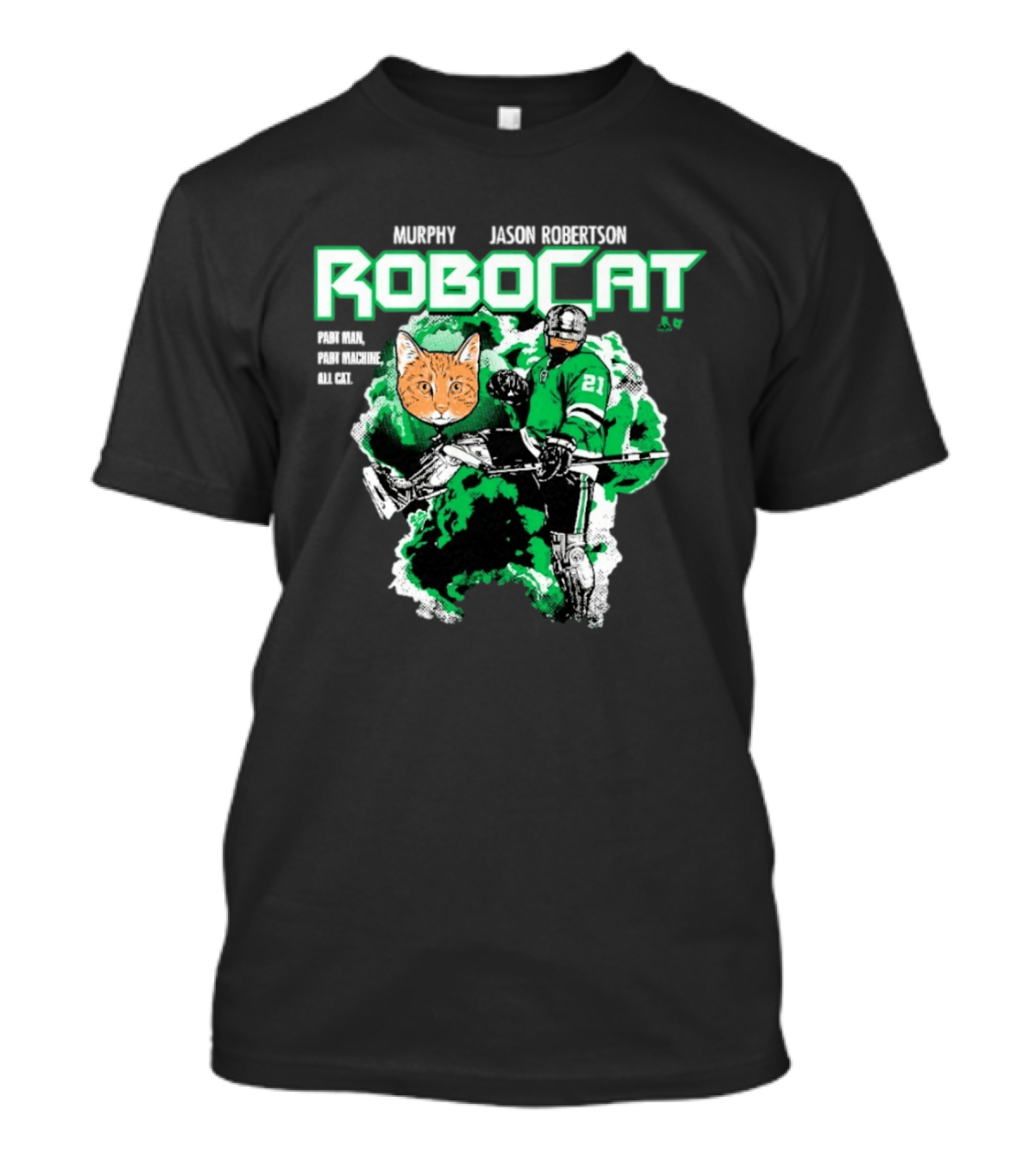 Jason Robertson RoboCat Hockey Player With Cat Head T-Shirt