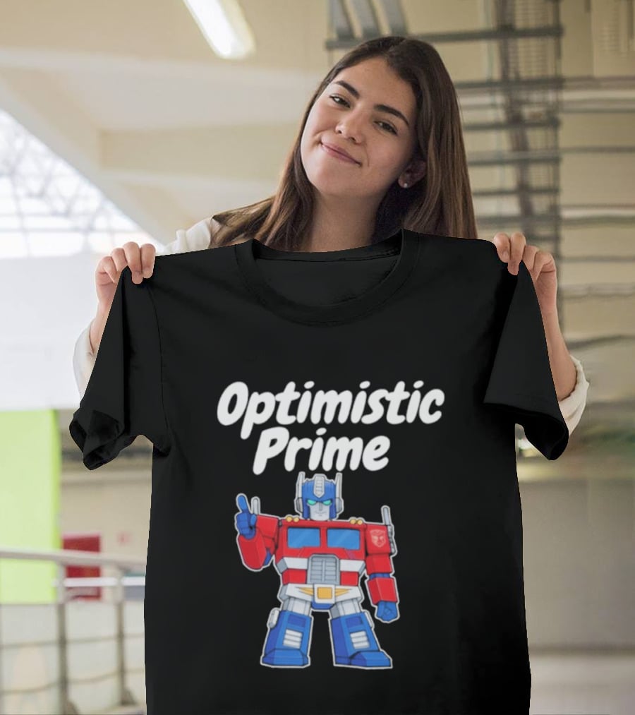 Optimistic Prime Robot Character Thumbs Up T-Shirt