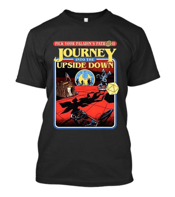 Pick Your Paladin's Path Journey Into The Upside Down Comic Dice Retro Scene T-Shirt