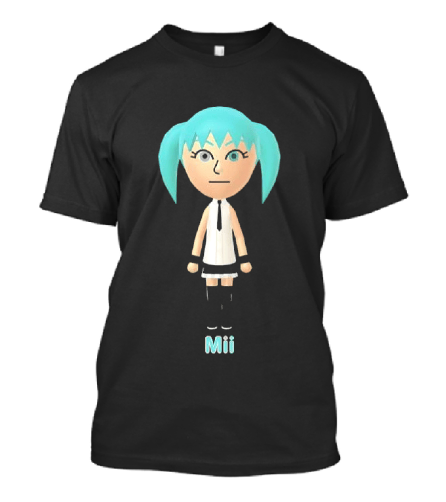 Mii Anime Character With Blue Hair And White Outfit T-Shirt