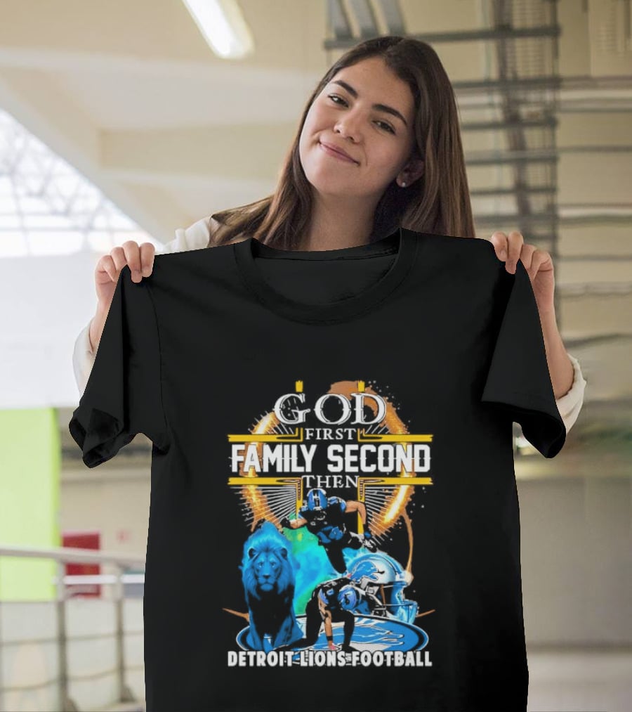 God First Family Second Detroit Lions Football St. Brown & Gibbs T-Shirt