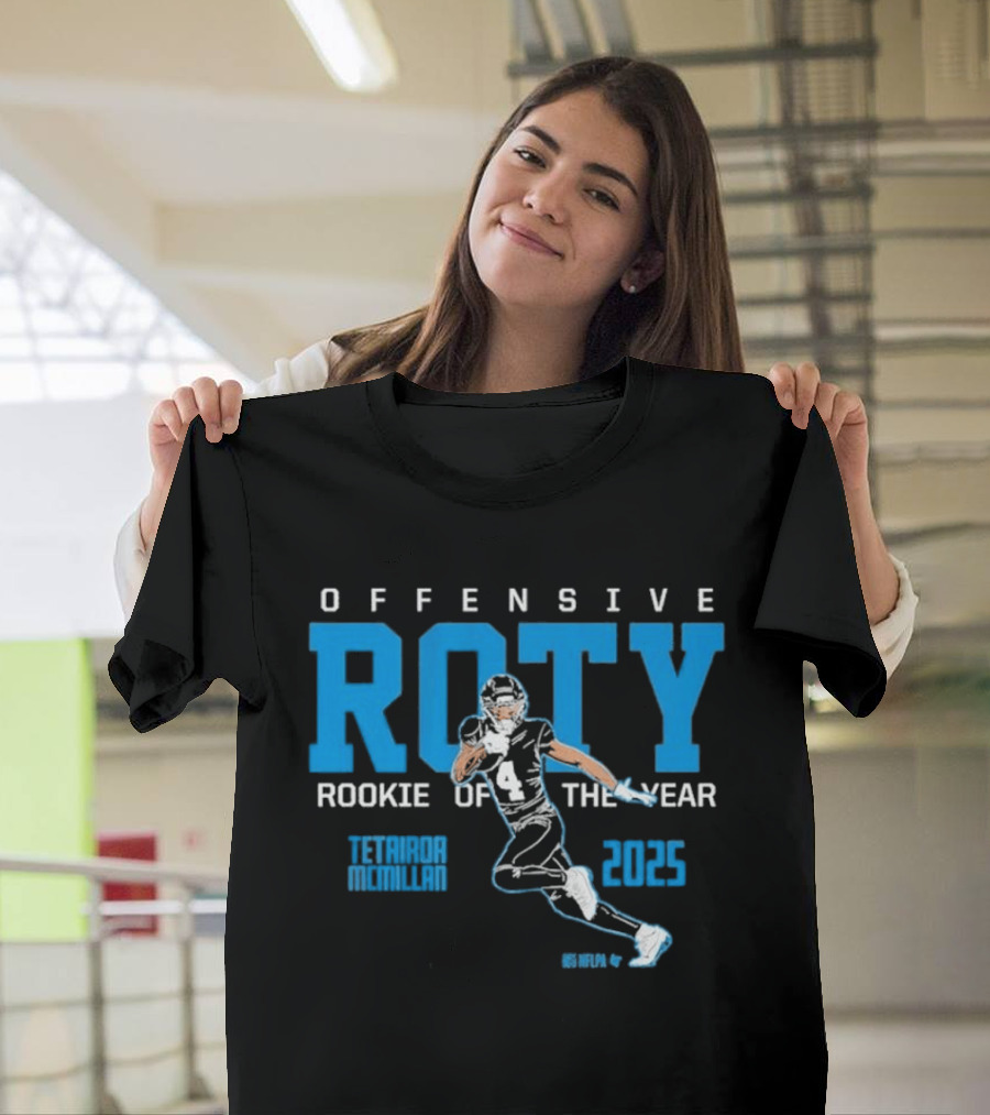 Tetairoa McMillan 2025 ROTY Offensive Rookie Of The Year Football T-Shirt