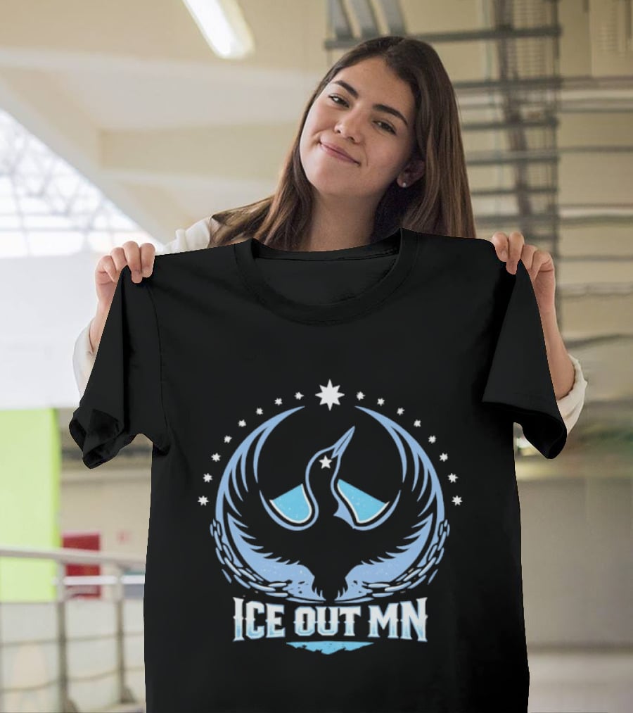 Ice Out MN Minnesota Loon Resistance Northern Star T-Shirt