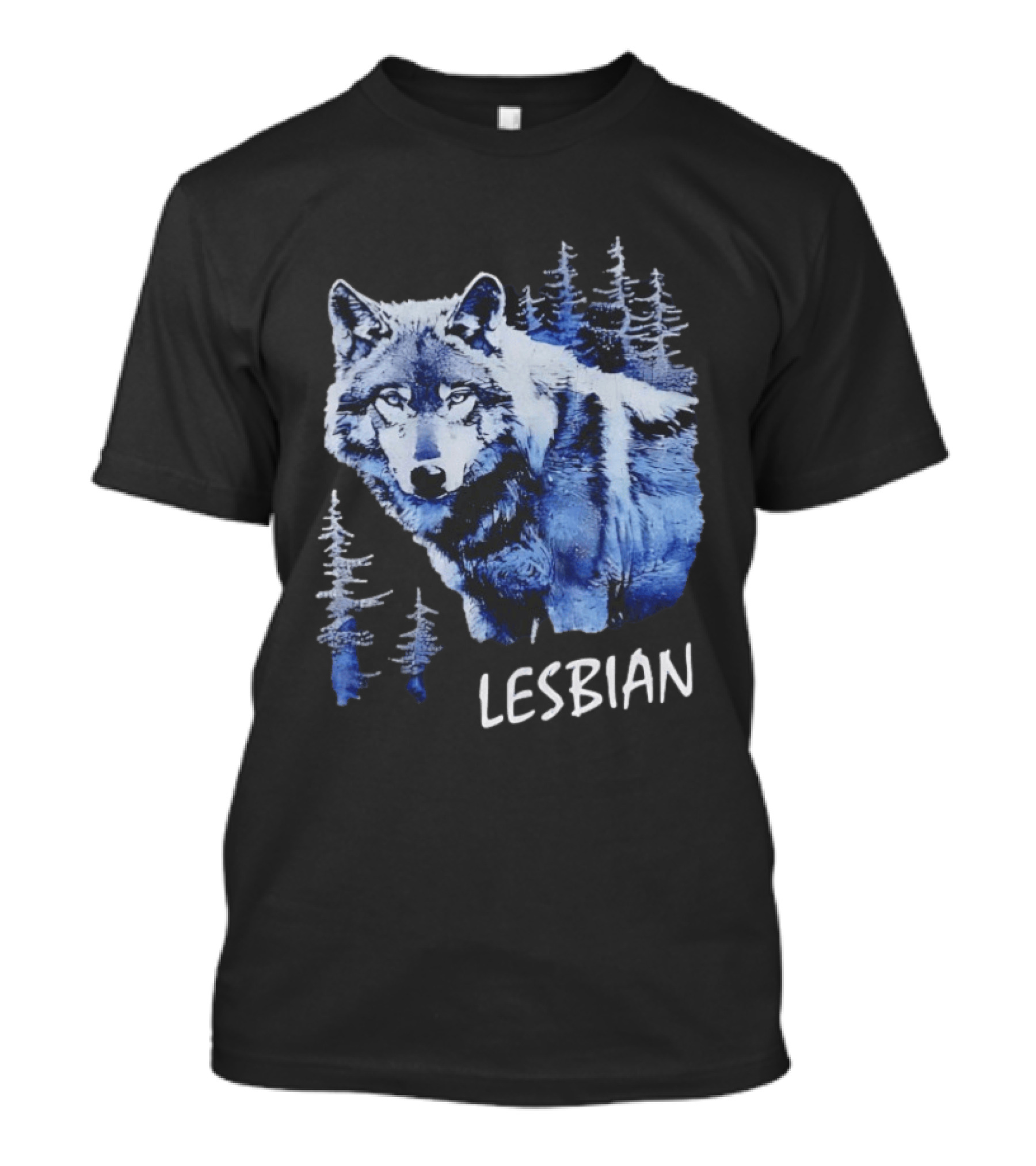 Wolf Lesbian Blue Forest T-Shirt