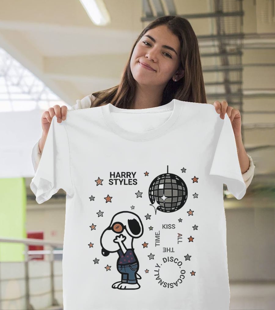 Harry Styles Snoopy Kiss The Disco Ball Occasionally T-Shirt