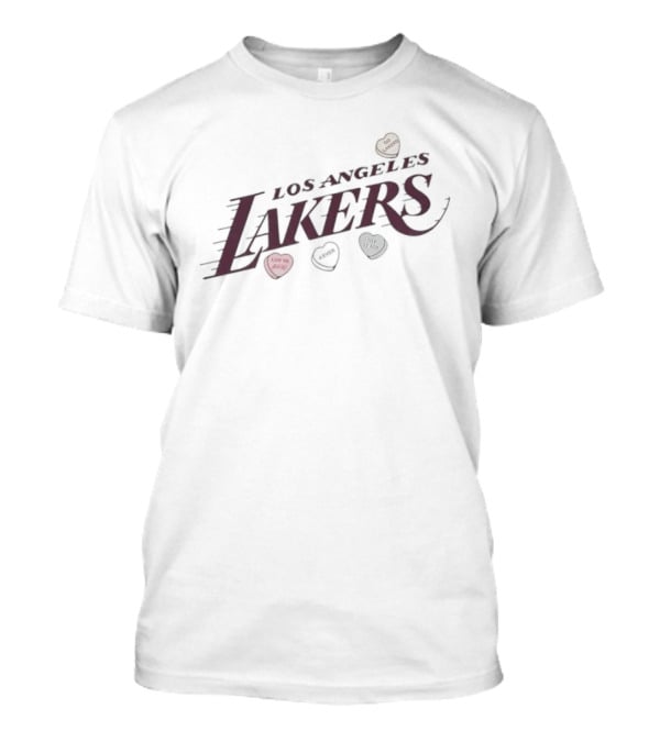Los Angeles Lakers Valentine's Day Candy Hearts T-Shirt