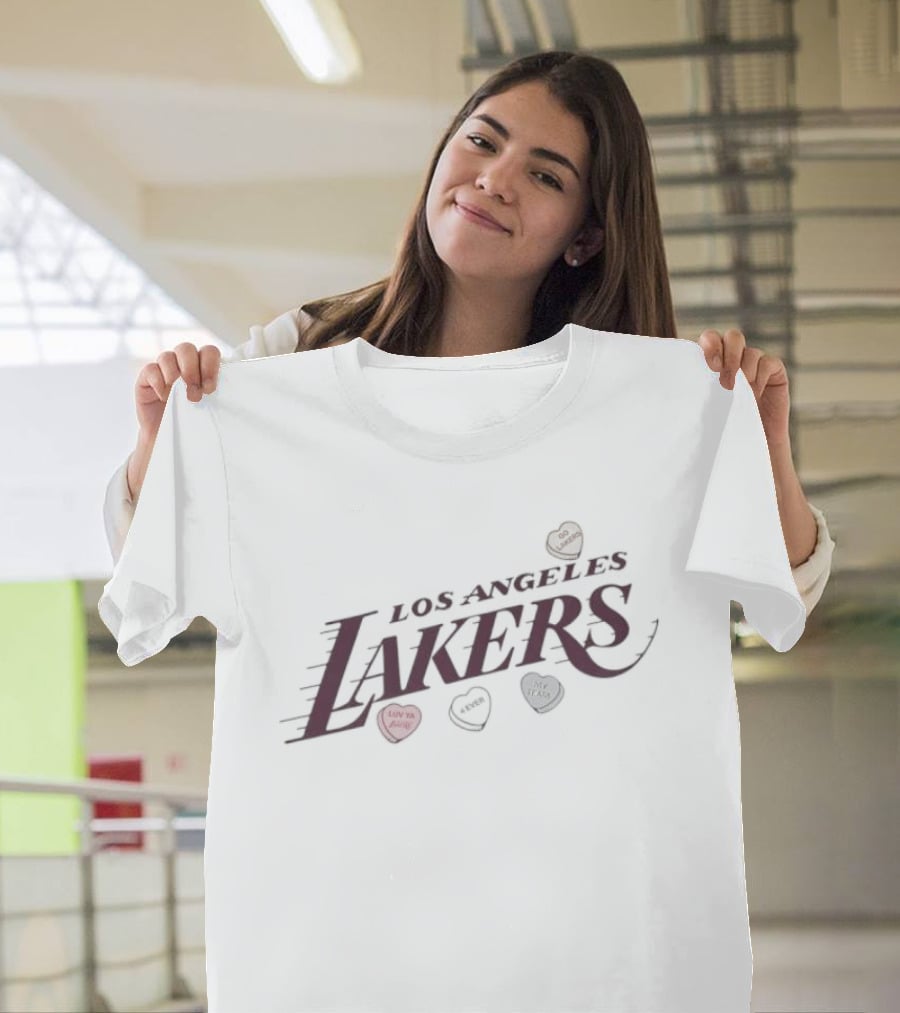 Los Angeles Lakers Valentine's Day Candy Hearts T-Shirt
