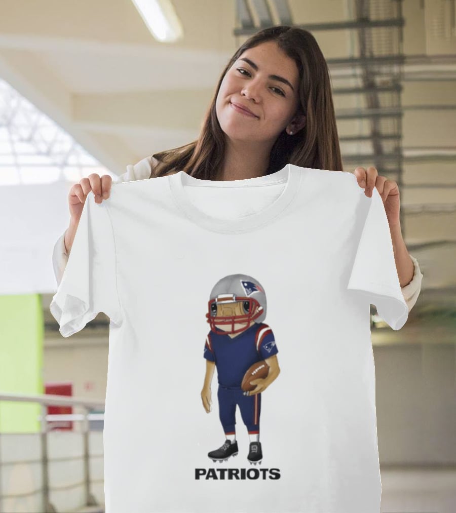 Patriots Concho Football Helmet Player With Ball T-Shirt