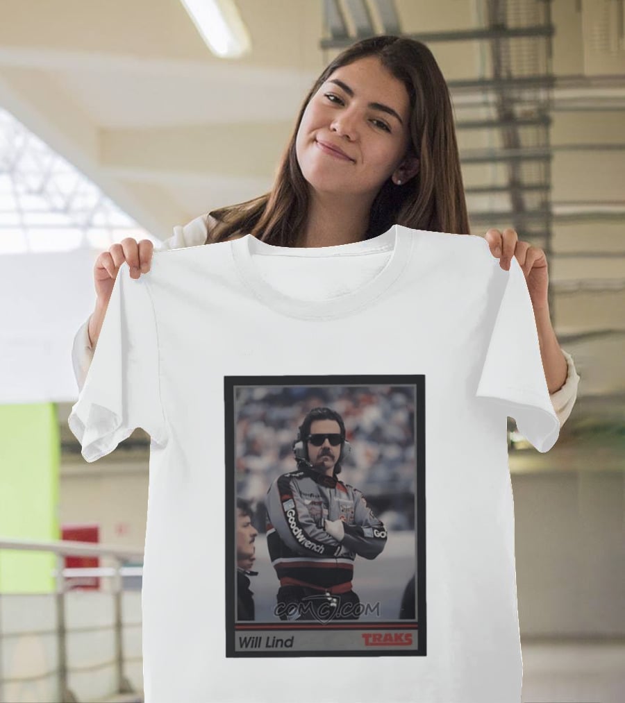 Will Lind 1991 NASCAR Goodwrench Traks Racing Trading Card T-Shirt