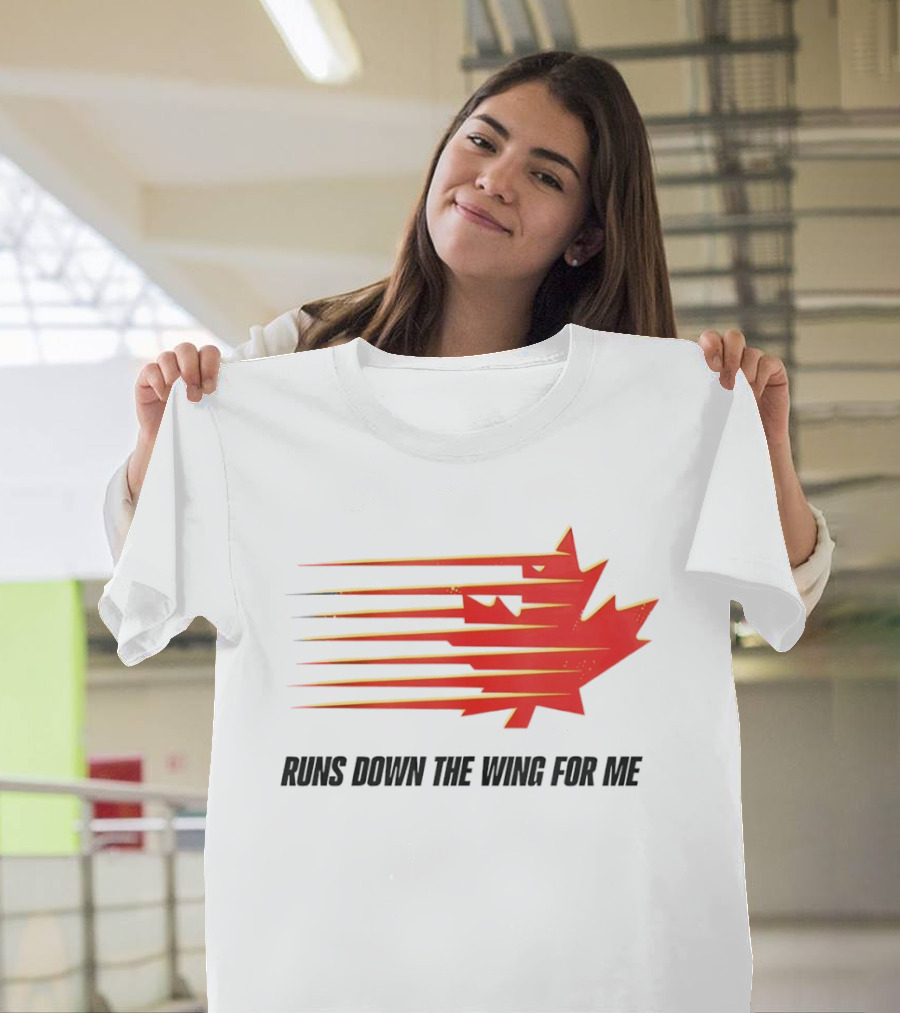 Runs Down The Wing For Me Red Streaks Maple Leaf T-Shirt