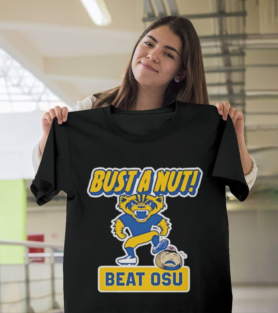 Bust A Nut Beat OSU Michigan Wolverine Rivalry Sports T-Shirt