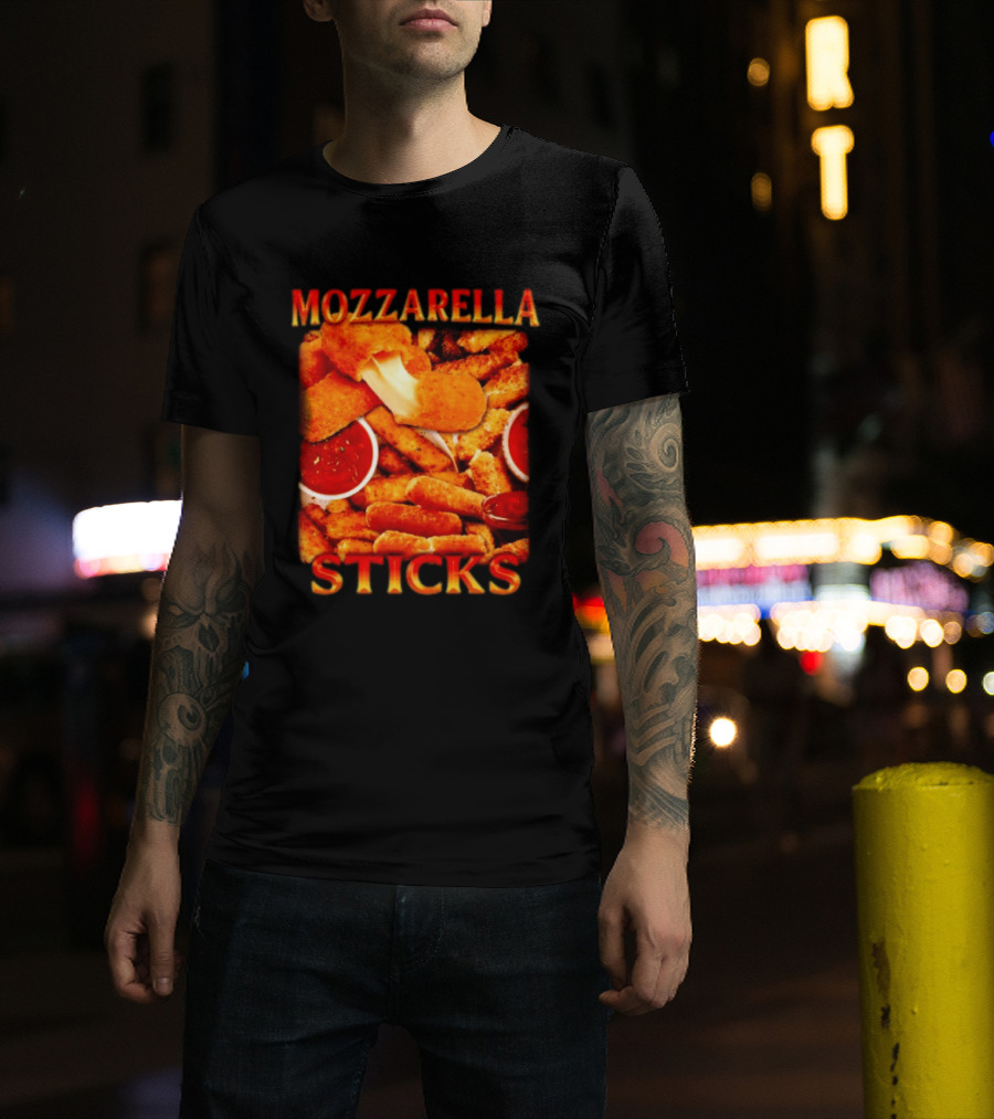 Mozzarella Sticks Gooey Cheese And Marinara Snack T-Shirt