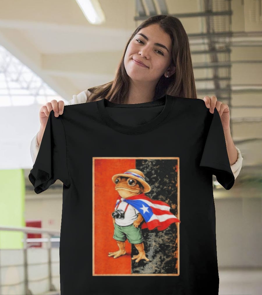 Coqui Frog Boricua Puerto Rican Flag Taino Heritage T-Shirt