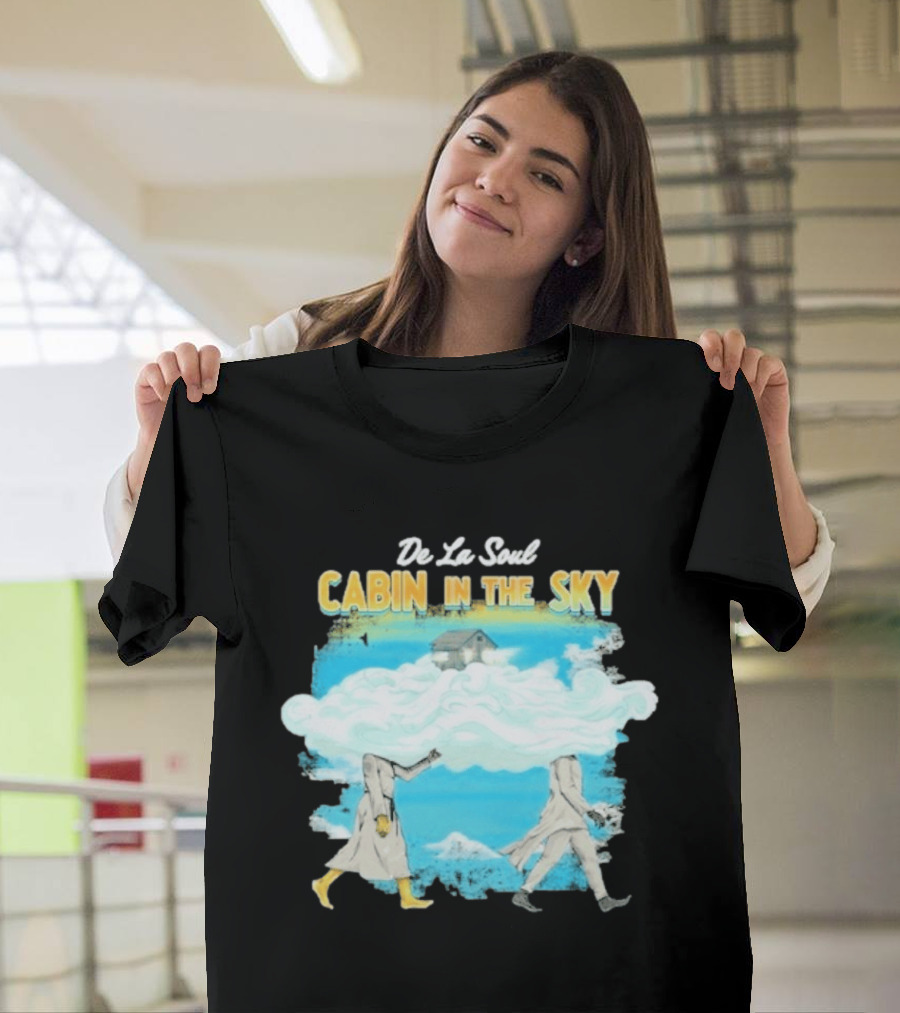 De La Soul Cabin In The Sky Clouds Walking Figures T-Shirt