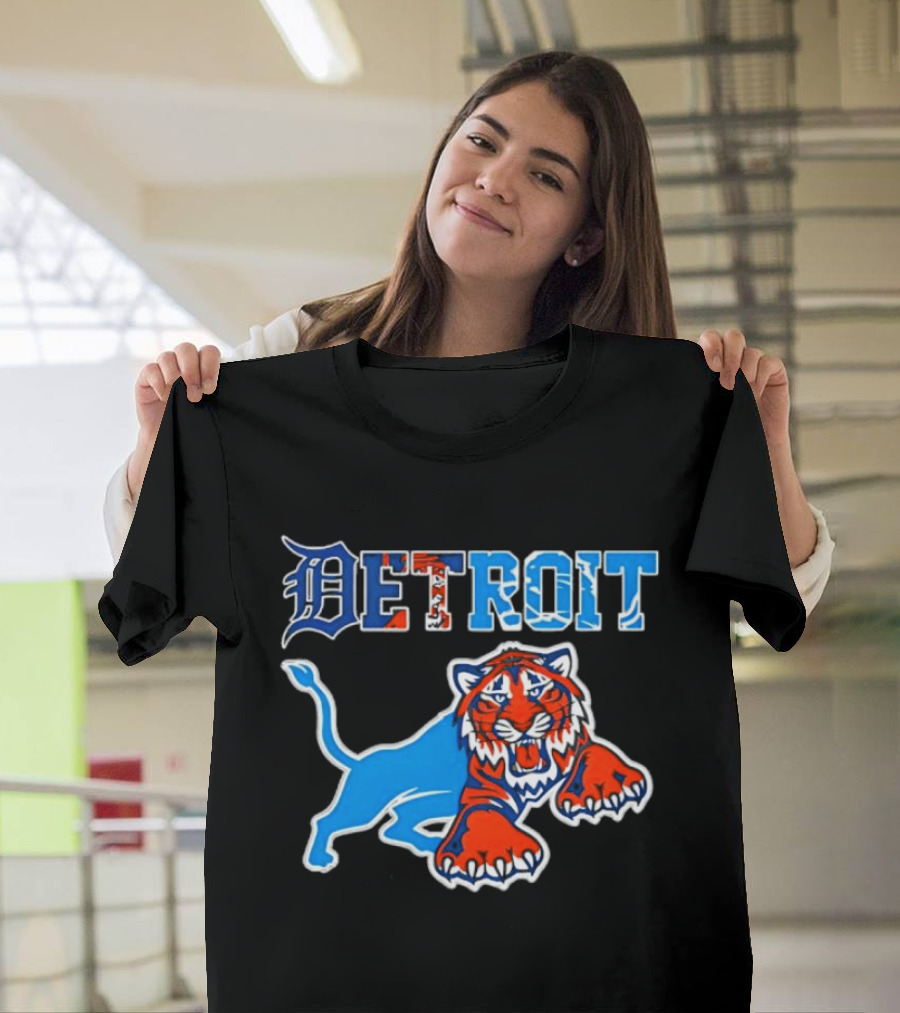 Detroit Tigers Lions Collaboration Fan Gear T-Shirt