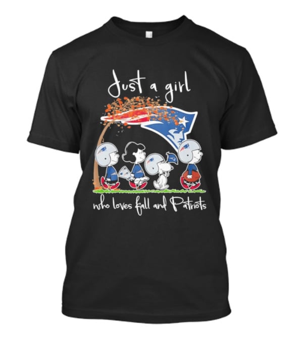 Peanuts Characters Just A Girl Who Loves Fall And Patriots T-Shirt