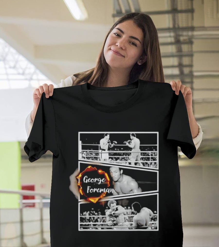 George Foreman Boxing Legend Iconic Fight Moments T-Shirt