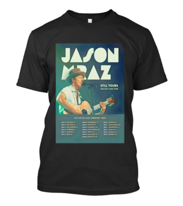 Jason Mraz Still Yours 2026 East Coast Tour Gregory Page Special Guest T-Shirt