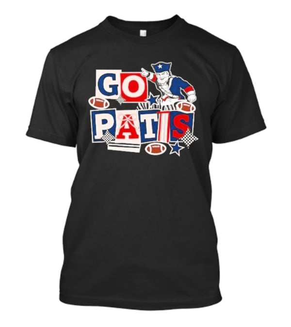 GO PATS New England Patriots Football Fan Cheer T-Shirt