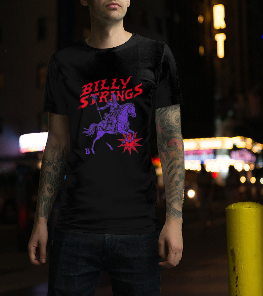 Billy Strings Winter 2026 Tour Knight's Tale Fiery Knight On Horseback T-Shirt
