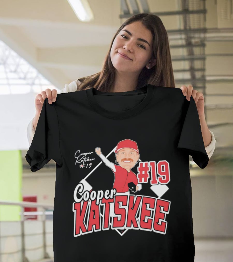 Cooper Katskee #19 Nebraska Baseball Caricature T-Shirt