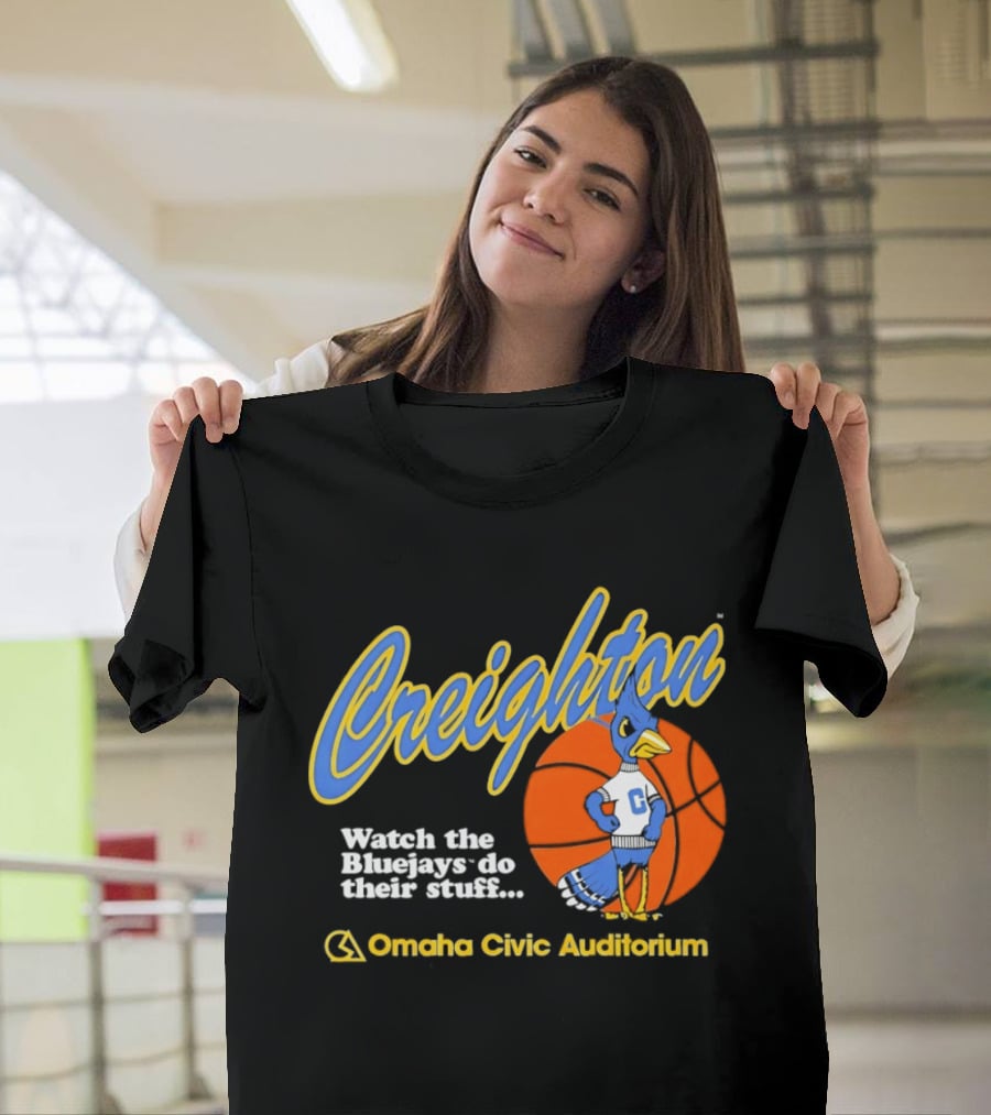 Creighton The Bluejays Do Their Stuff Omaha Civic Auditorium T-Shirt
