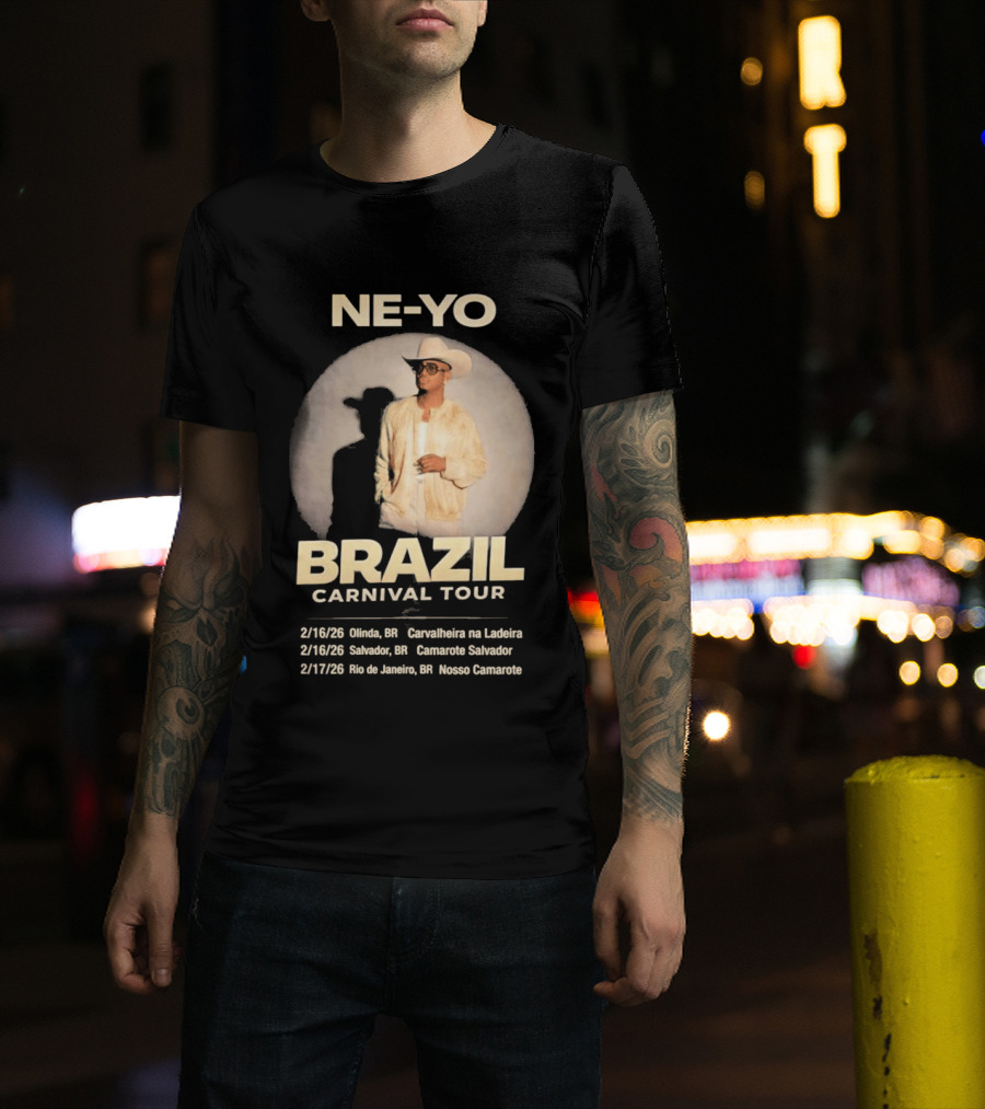 Ne Yo Brazil Carnival Tour 2026 Olinda Salvador Rio De Janeiro Dates T-Shirt