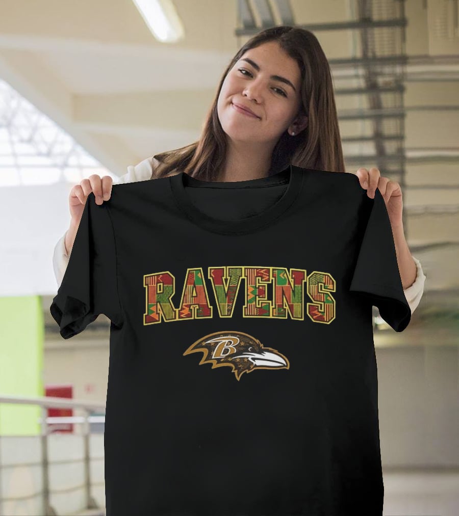 Baltimore Ravens African Pattern Black History Pride T-Shirt