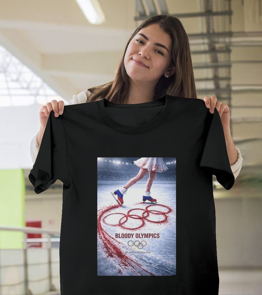 Bloody Olympics Ice Skating Milano Cortina 2026 Winter Games T-Shirt