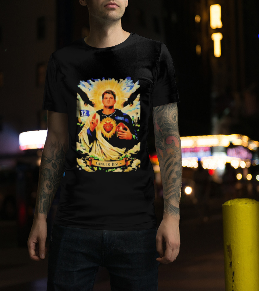 Ginger Jesus 12 Seattle Seahawks Football Halo Sacred Heart T-Shirt