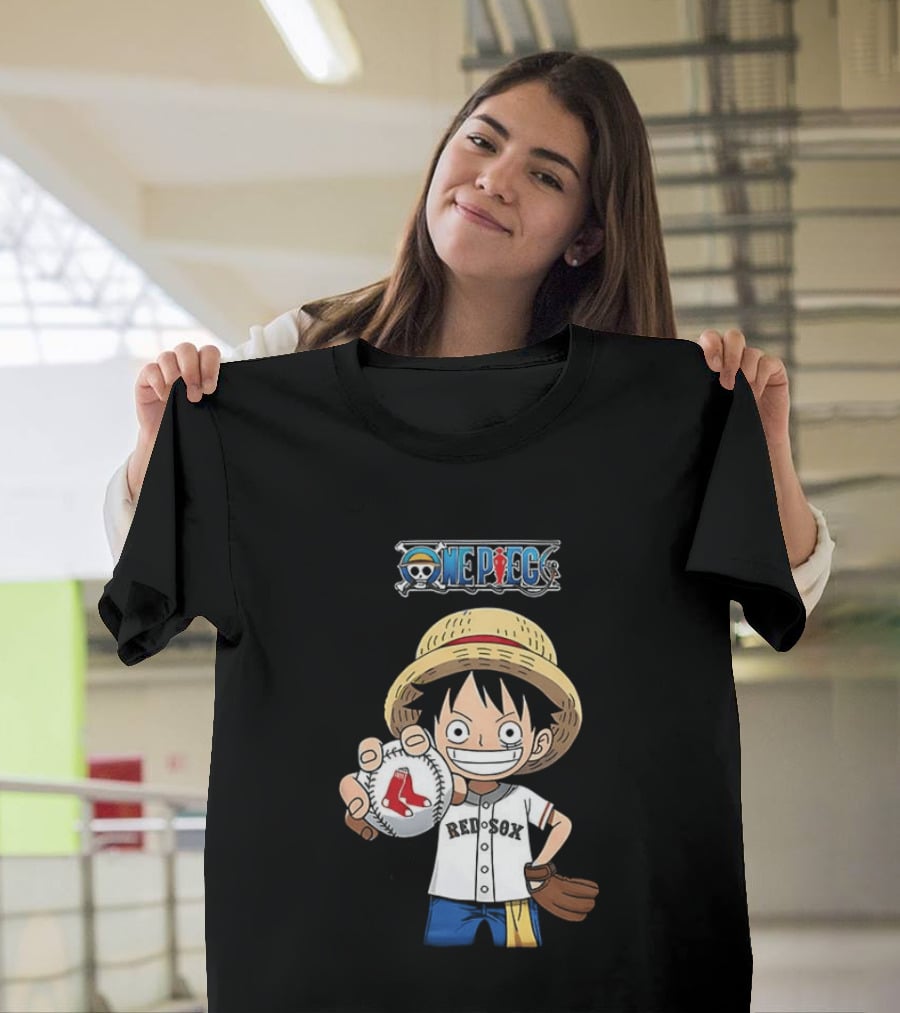 One Piece Boston Red Sox 2026 Luffy Baseball Collab T-Shirt