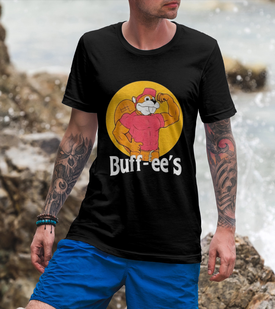 Buff Ee's Muscular Beaver Cartoon T-Shirt