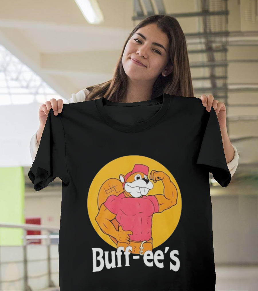 Buff Ee's Muscular Beaver Cartoon T-Shirt