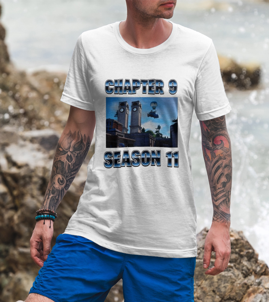Chapter 9 Season 11 Tower Scene Floating Bus T-Shirt